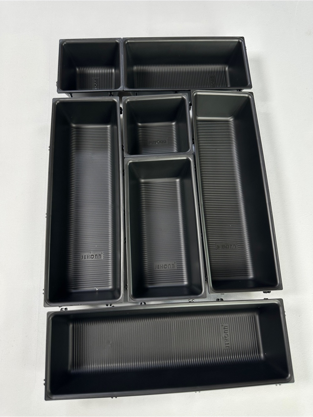 Jehonn Black 5-Piece Modular Drawer Organizer Set